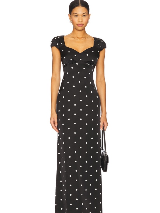 REVOLVE Dresses & Skirts - REVOLVE Black and White Polka Dot Sweetheart Maxi Dress